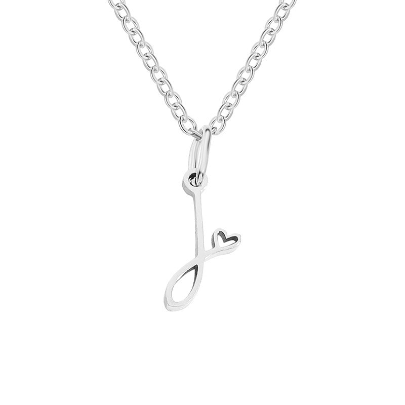 Alphabet Letter Stainless Steel Necklace