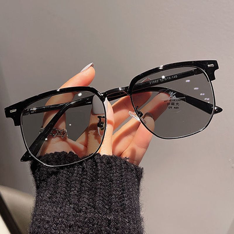 Photochromic Half-Frame Glasses with Anti-Blue Light