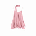 chiffon halter-neck dress