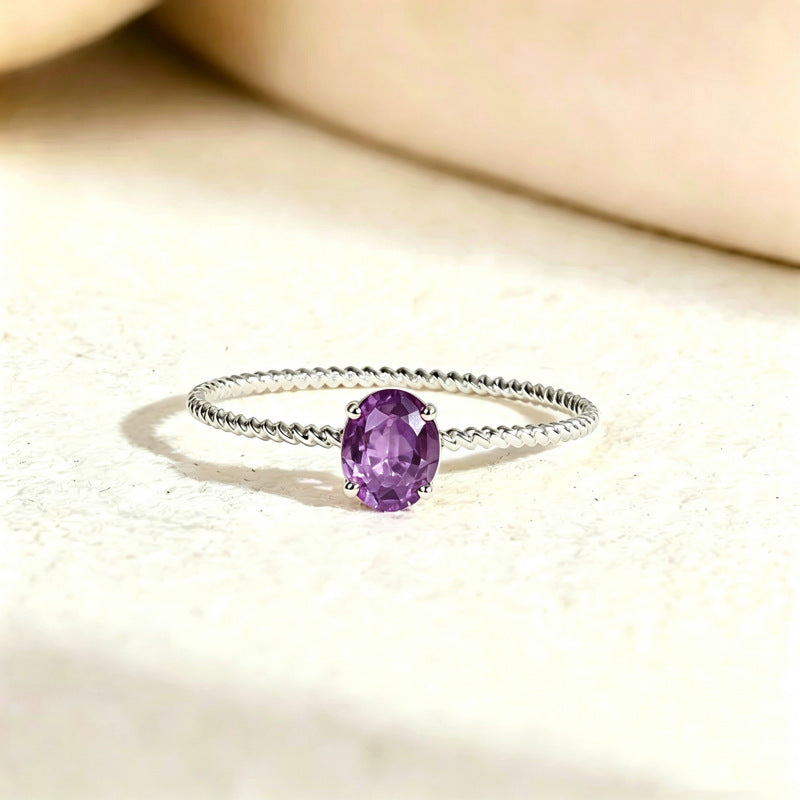 Natural Birthstone Gemsterling Silver Ring