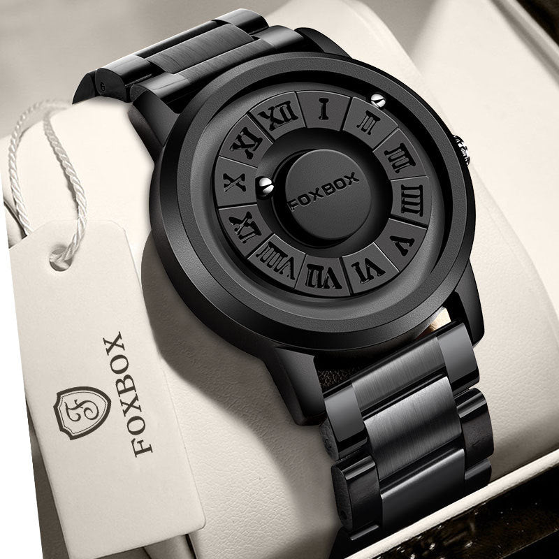 Magnetic Bead Non-Mirror Black Technology Sense Suspension Watch