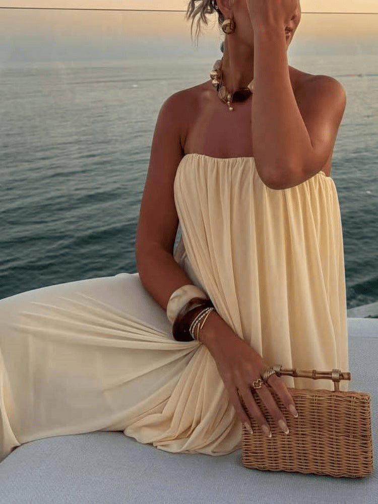 Womens Chiffon Pleated Dress