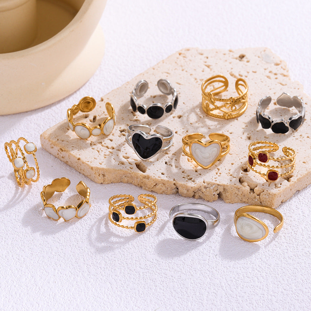 Adjustable Gold Plated Stainless Steel Ring