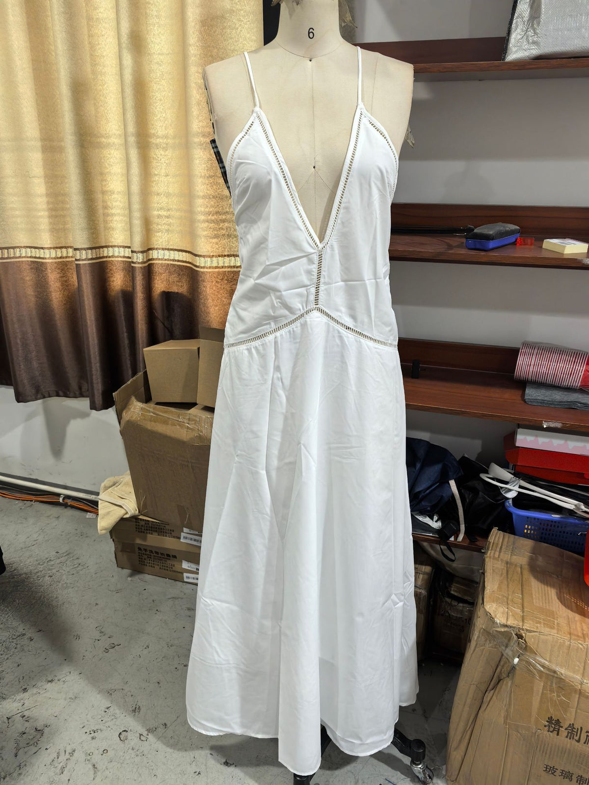 Women's Sexy Spaghetti Strap V-Neck Hollow Out Backless Tie Up Beach Vacation Long Dress