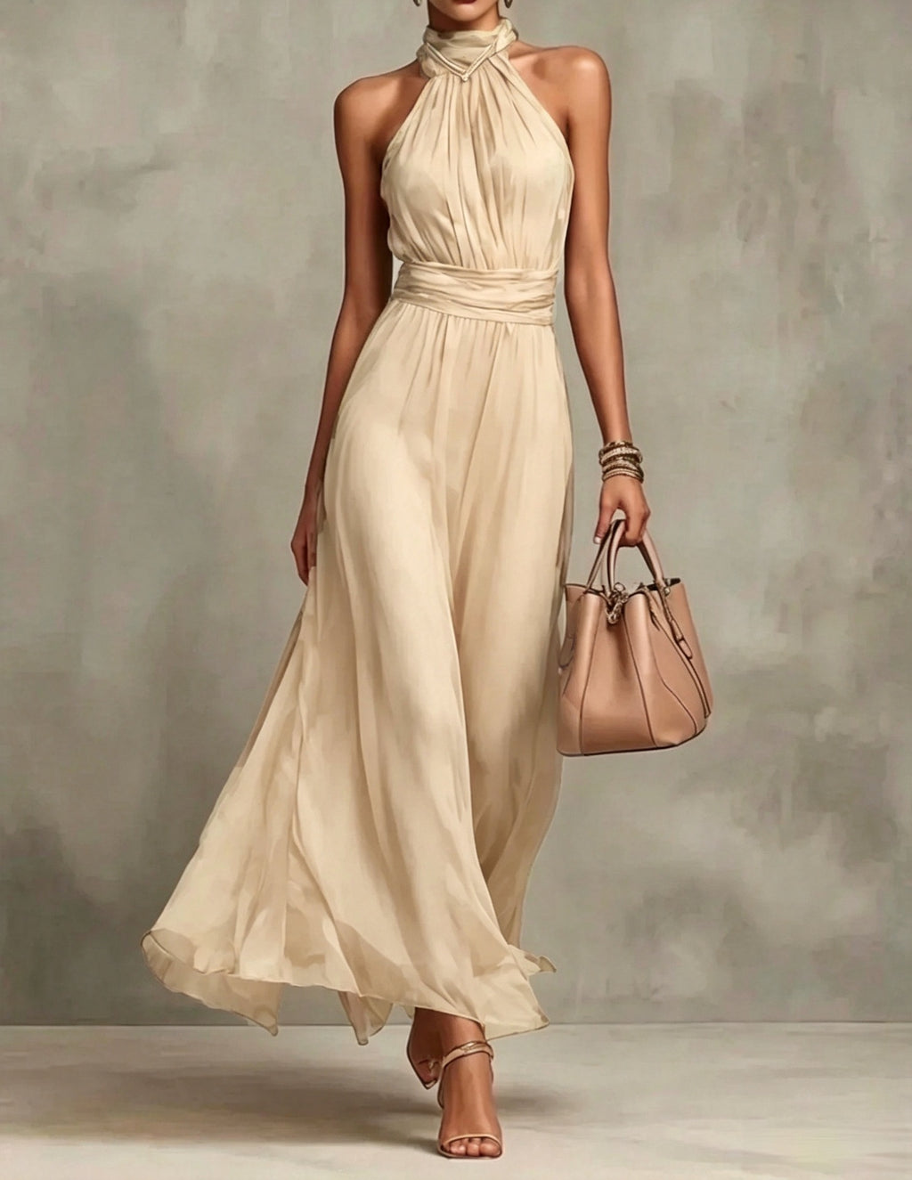 Womens Mesh Pleated Bodycon Long Dress