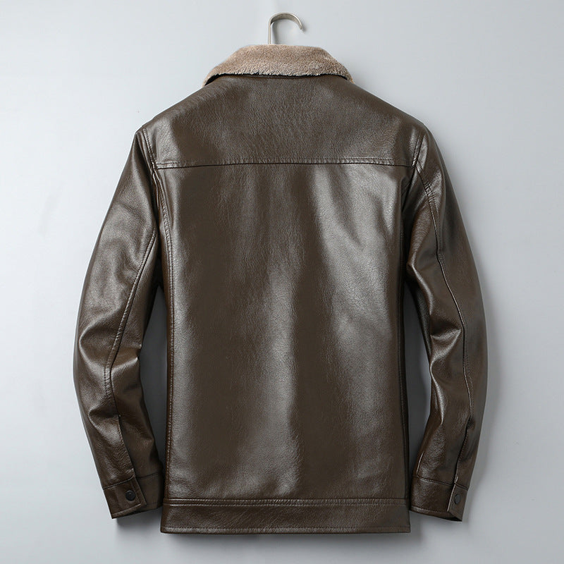 Mens PU Leather Casual Jacket