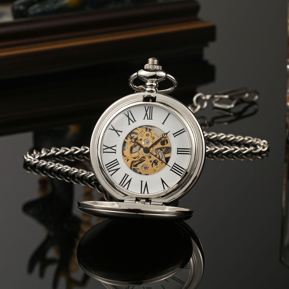 Retro Mechanical Pocket Watch Double Cover