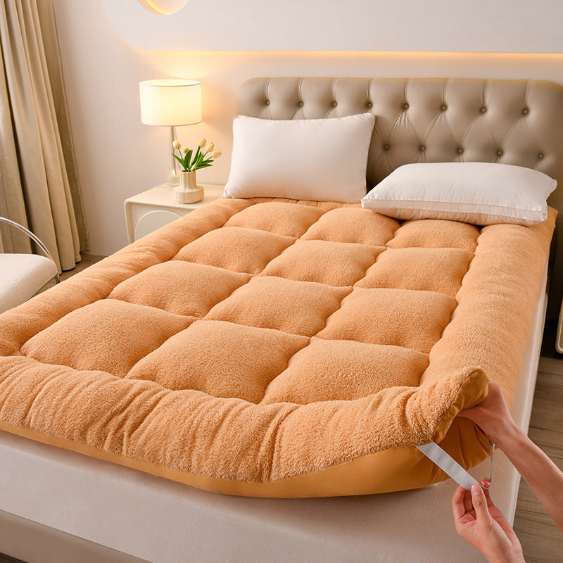 Down and Silk Cotton Mattress Topper Lamb Wool Fleece Bed Protector