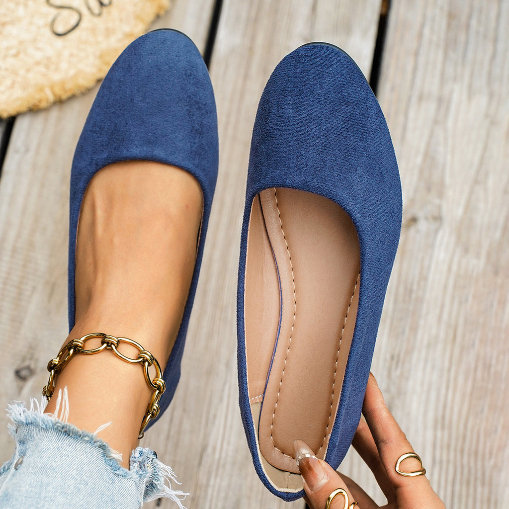 Women's Pointed Toe Suede Wedge Heel Casual Single Shoes