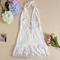 Womens Floral Lace Halter Dress