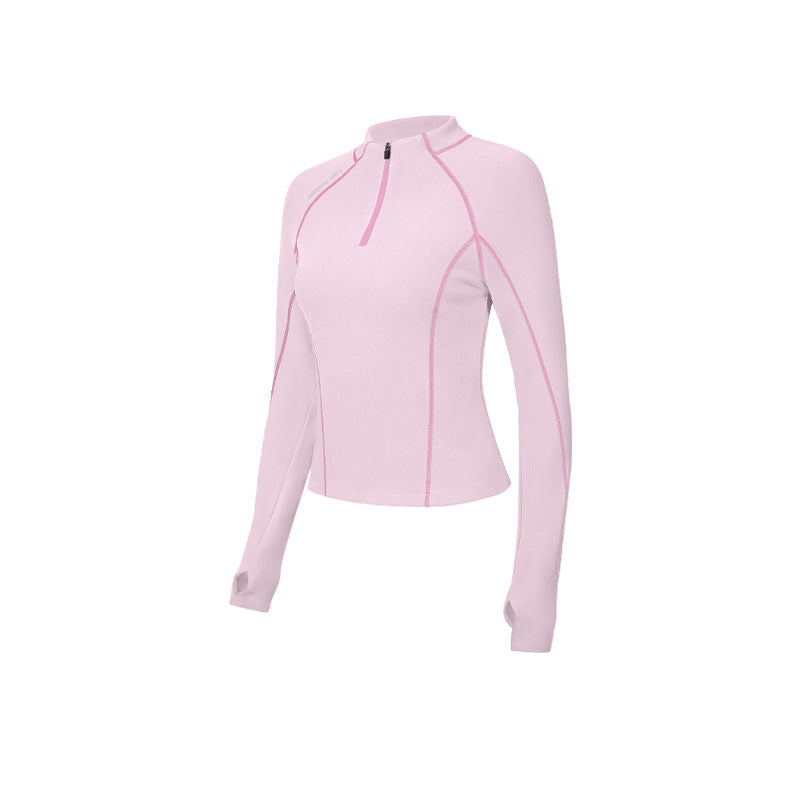 Women's Half-Zip Slim Fit Long Sleeve Yoga Top