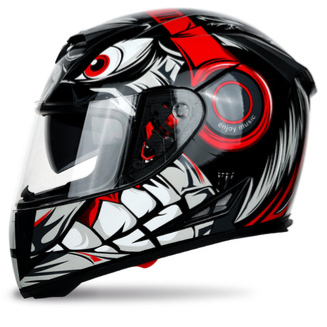 Full face bicycle helmet with dual lens