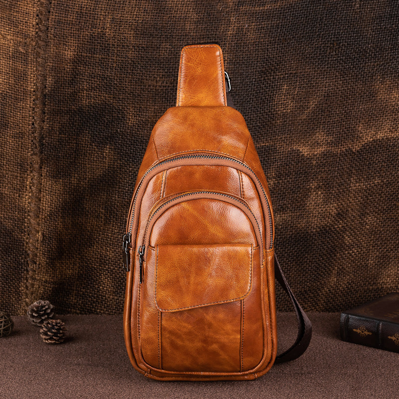 Genuine Leather Crossbody Chest Bag