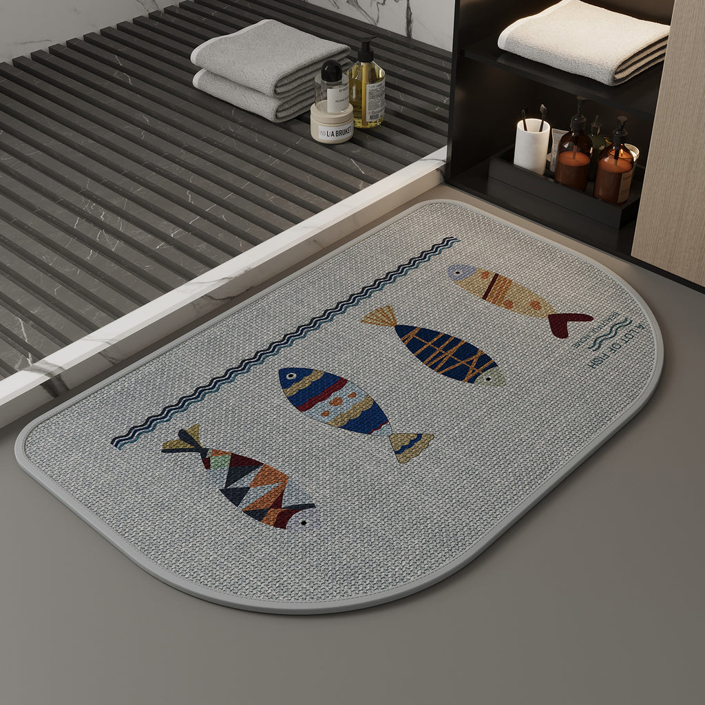 Cute Cartoon Bathroom Mat Absorbent Non-Slip Home Decor