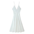 Womens Lace-up Back Floral Trim Dress