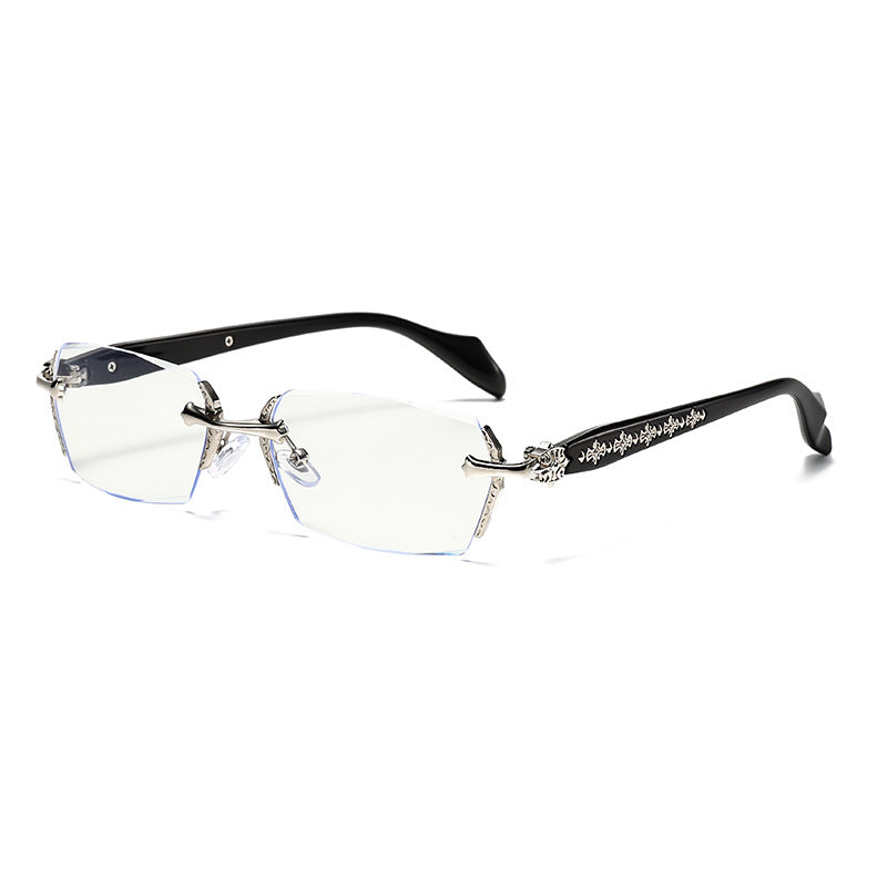 Photochromic Anti-Blue Light Glasses Rimless Metal Frame