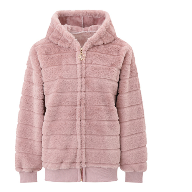 Women's Plush Stand Collar Zip Up Fleece Sweatshirt