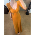 V-Neck Slim Fit Long Dress