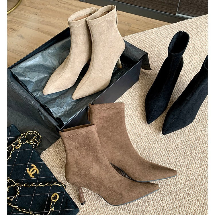 Womens Pointed Toe Stiletto Ankle Boots