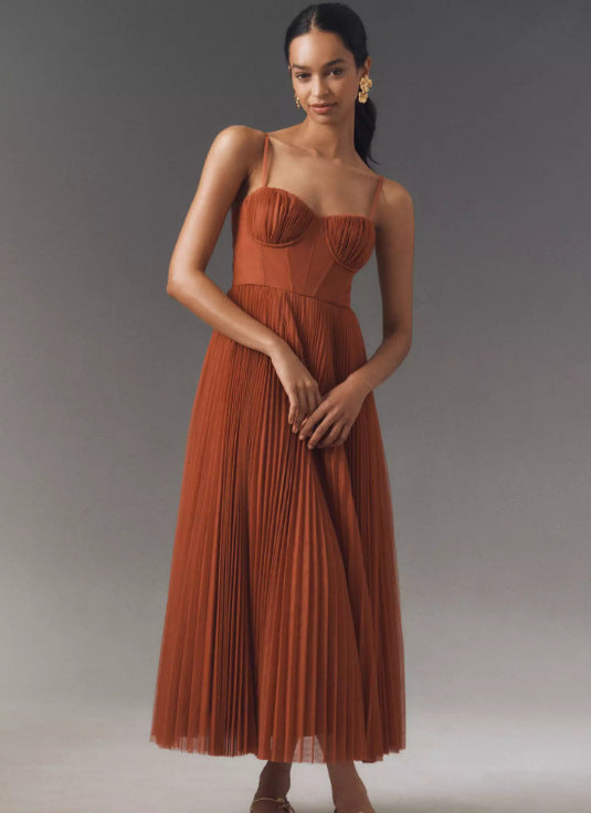 Women's Sleeveless Backless Deep V Neck Long Evening Dress