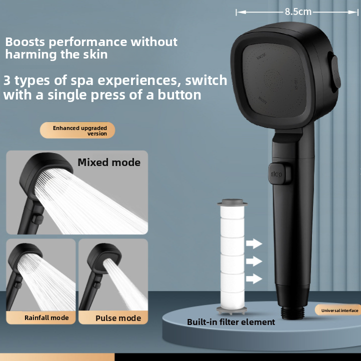 Pressure-enhanced shower head shower faucet set