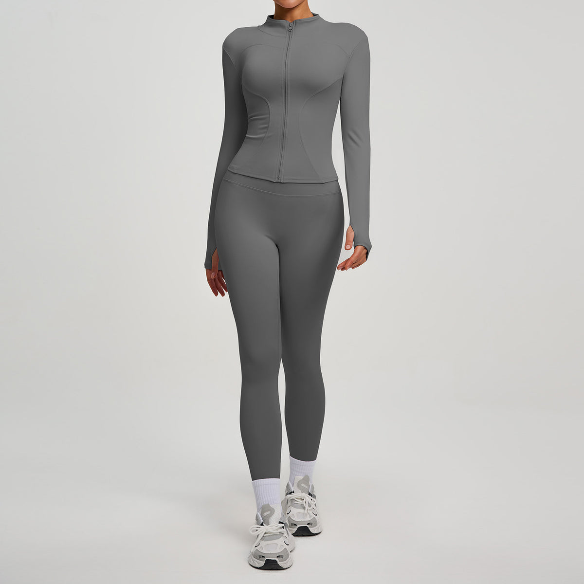 Lady's high-waisted yoga workout outfit