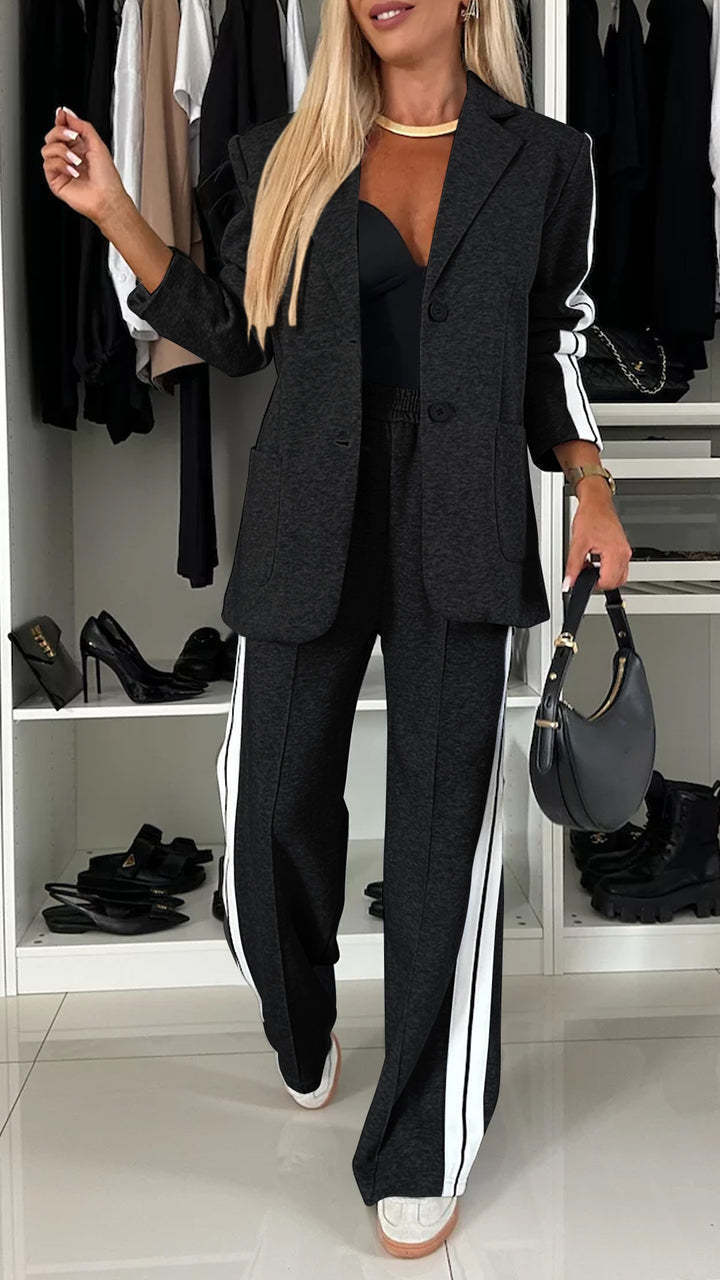 Women's Long Sleeve Lapel Casual Suit Set