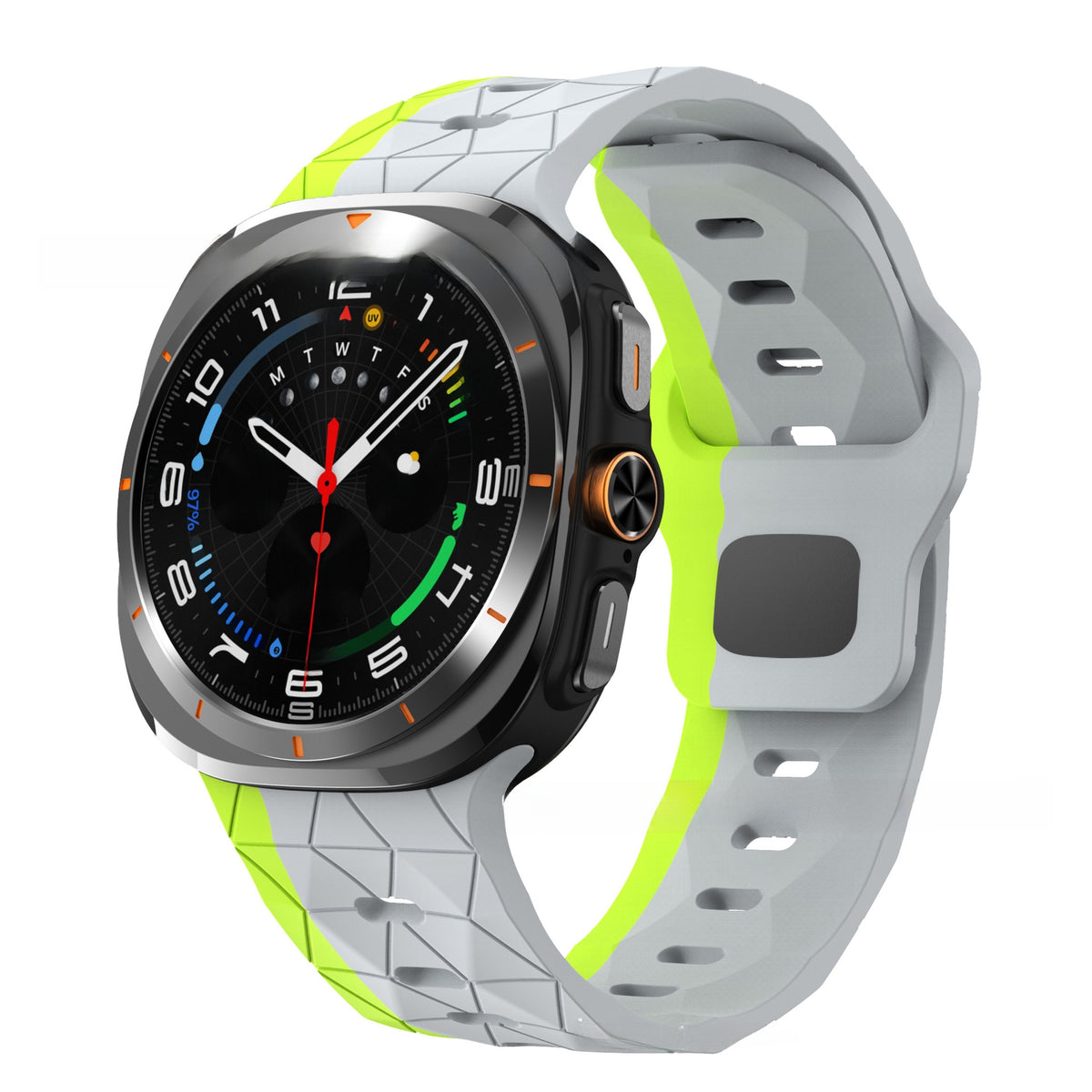 Football Pattern Reverse Buckle Silicone Strap for Samsung Watch