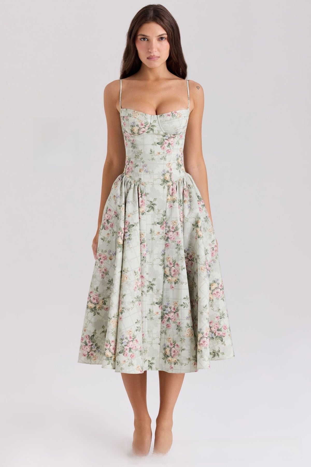 Suspender Mid-Length Dress with Chest Support