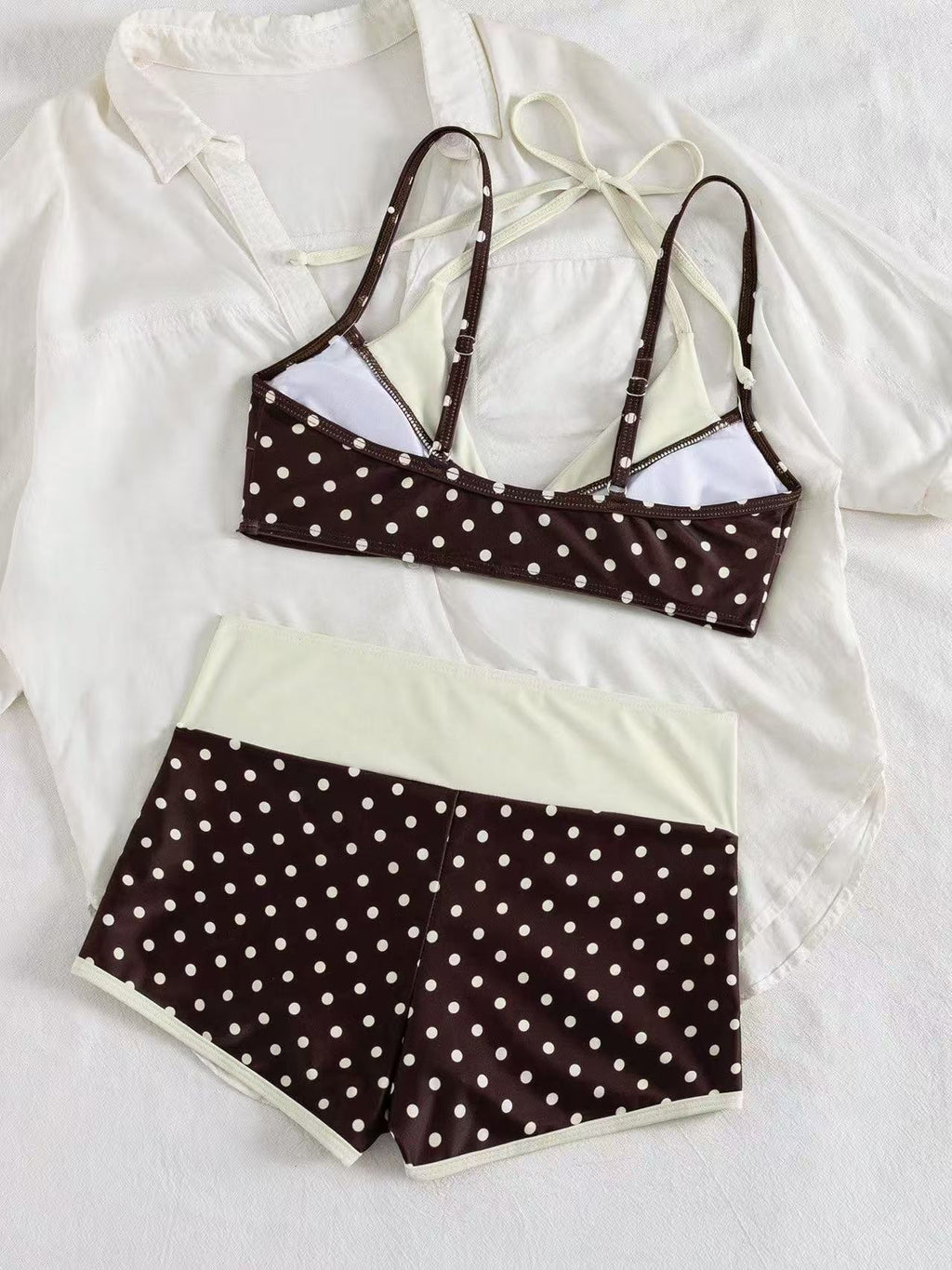 Retro Polka Dot High Waisted Bikini Set