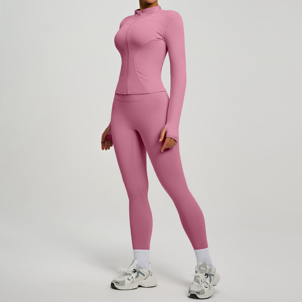 Lady's high-waisted yoga workout outfit