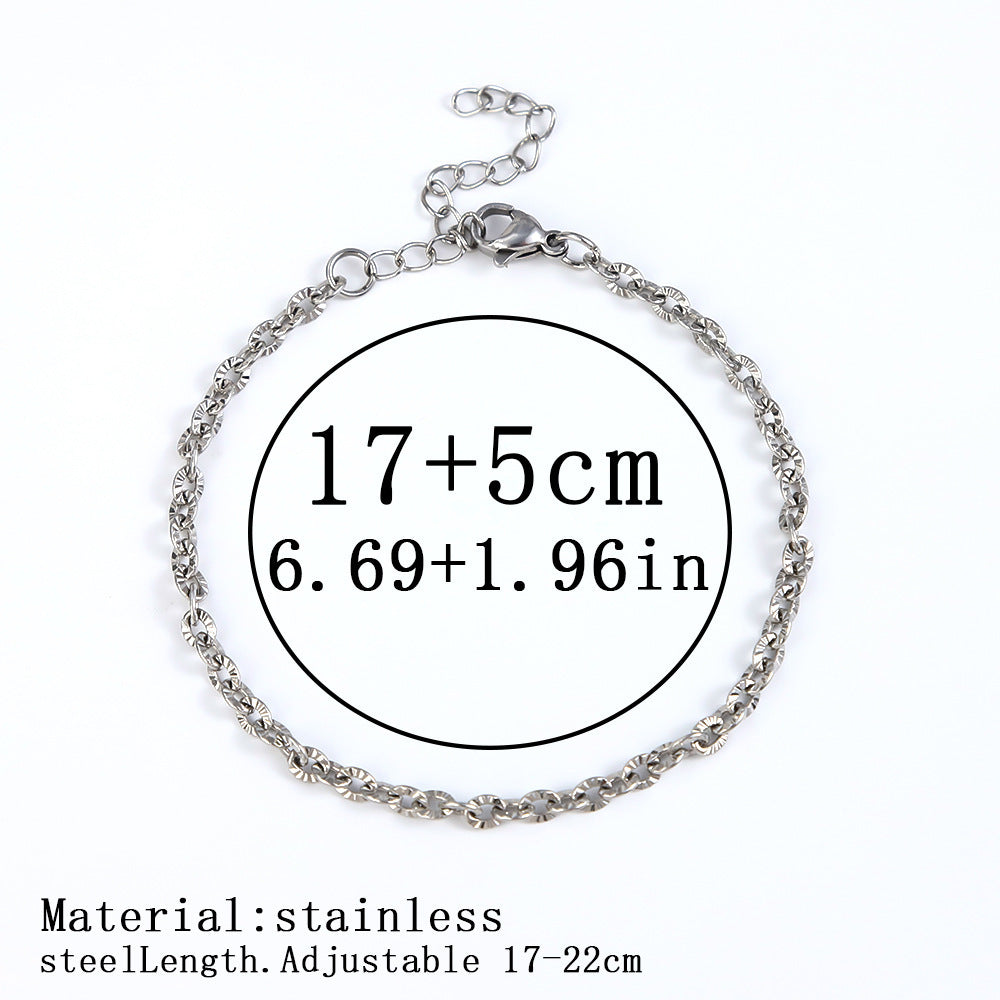 316L Titanium Steel Bracelet Waterproof Hypoallergenic Gold Plated Chain Jewelry for Men Women Unisex Fashion Accessories