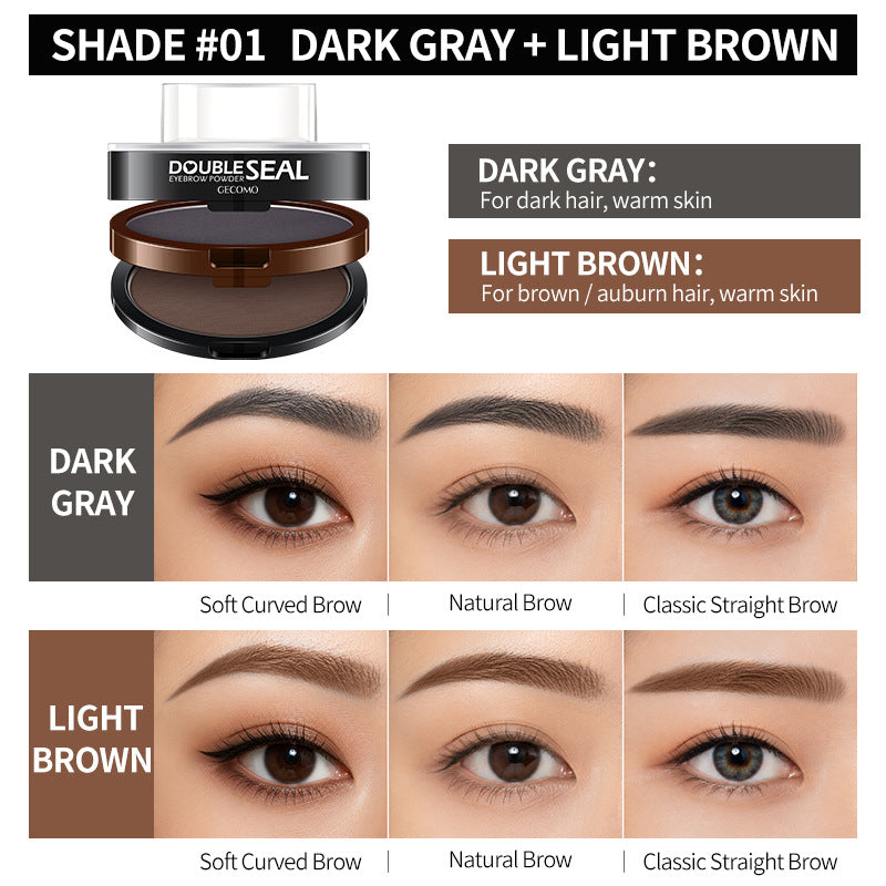 GECOMO Dual Shade Eyebrow Powder Compact