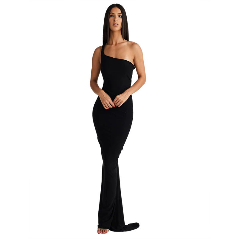 Women's Halterneck Backless Pleated Long Dress