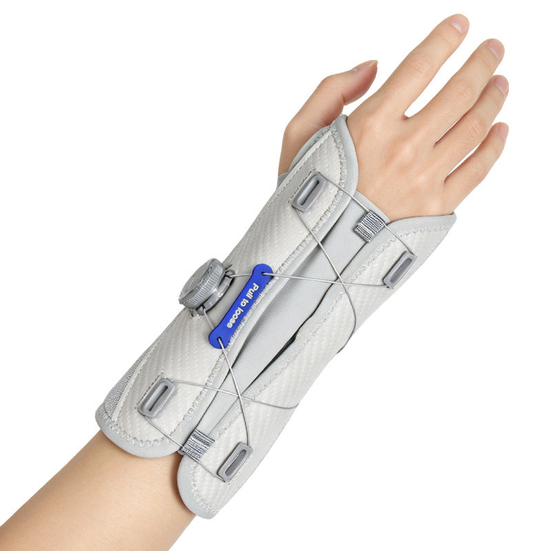 Wrist brace with adjustable knob for the tendon sheath