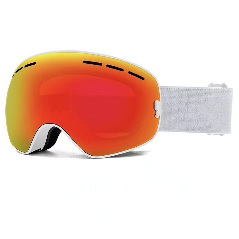 Double-Layer Spherical Ski Goggles with Myopia Insert Windproof Protection