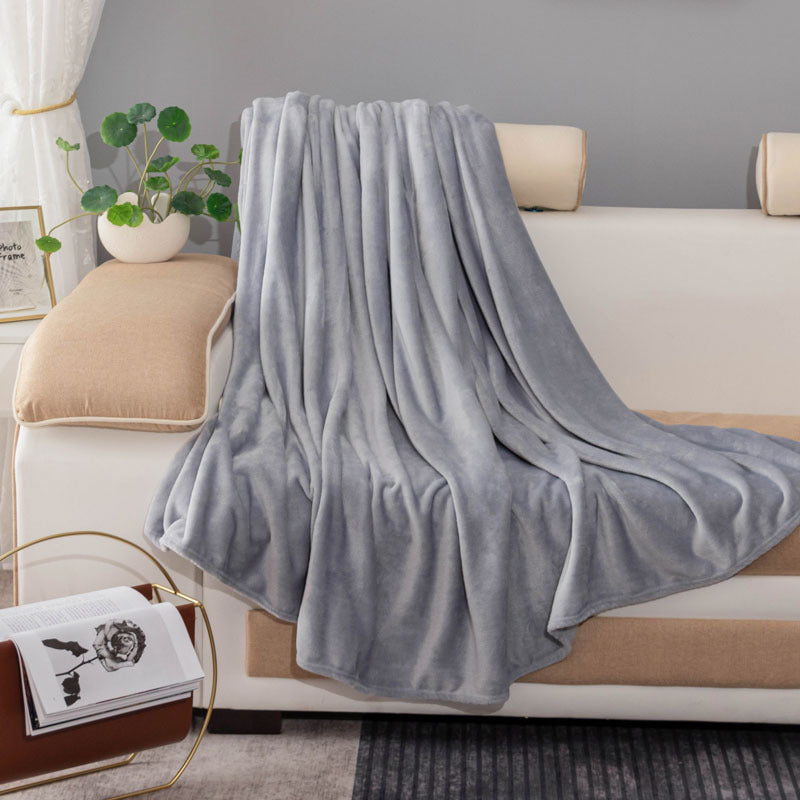 Solid Color Coral Fleece Blanket