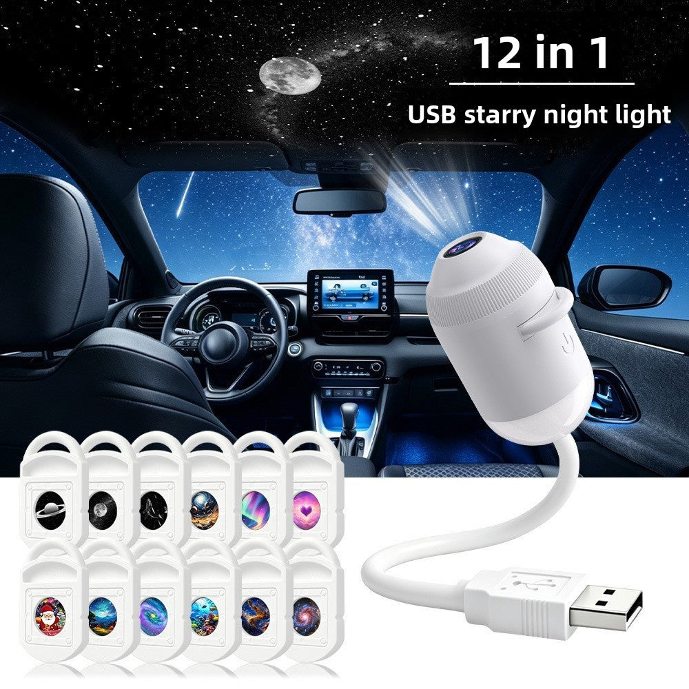 USB Star Projection Night Light with Voice Control