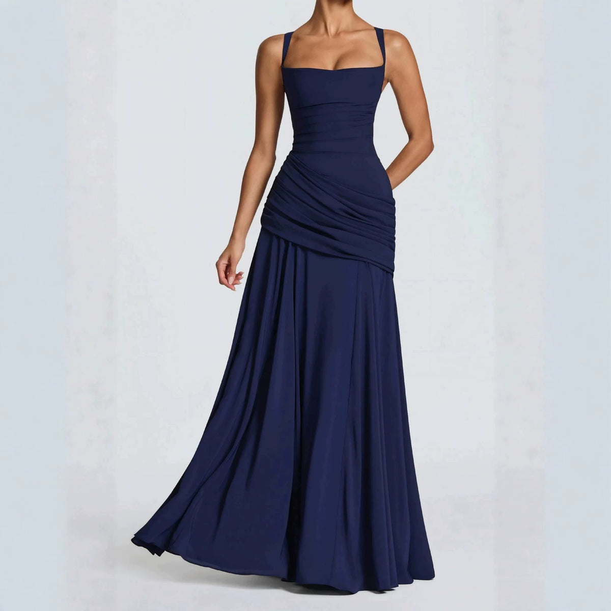 Elegant Backless Chiffon Evening Gown