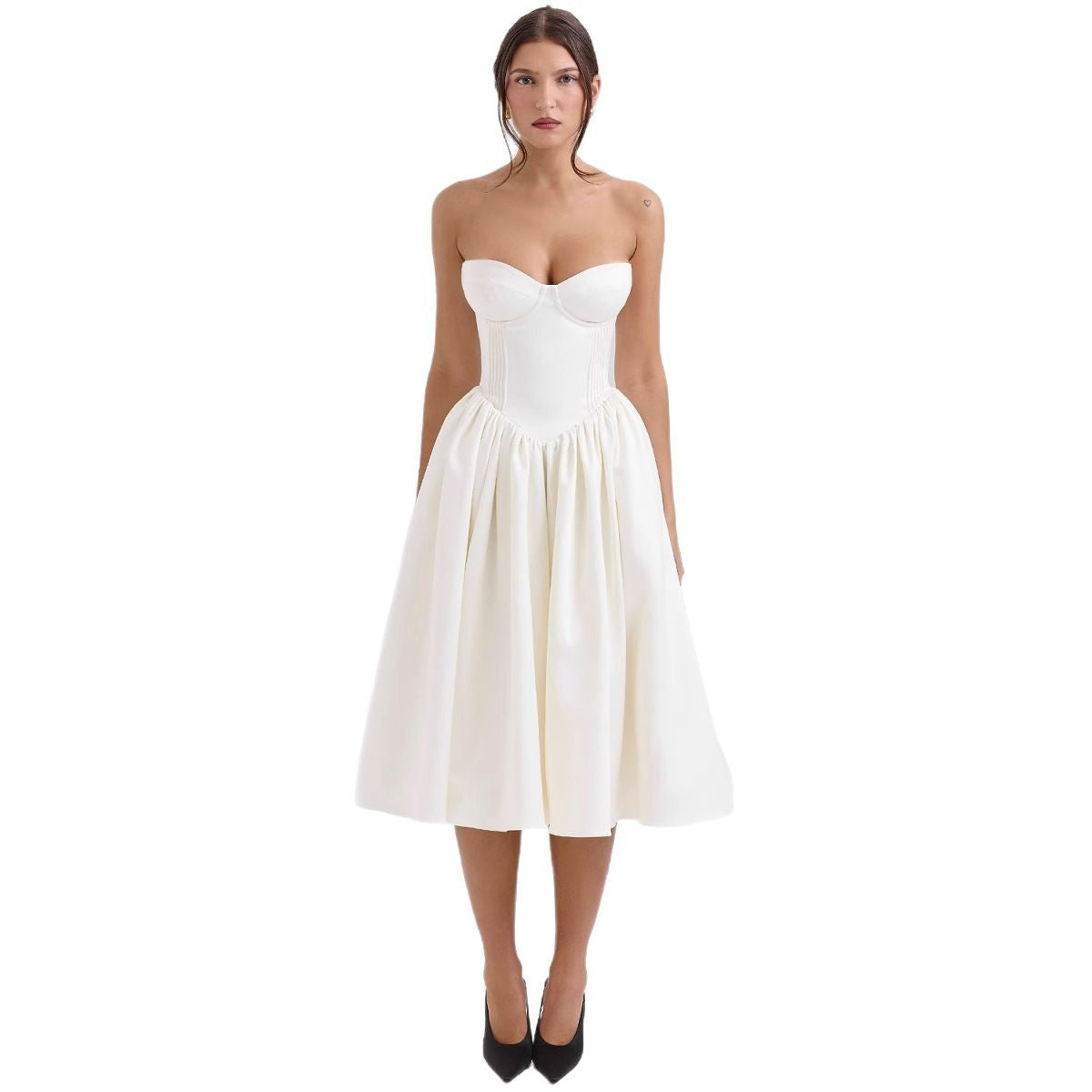 Womens Backless Tube Top Dress