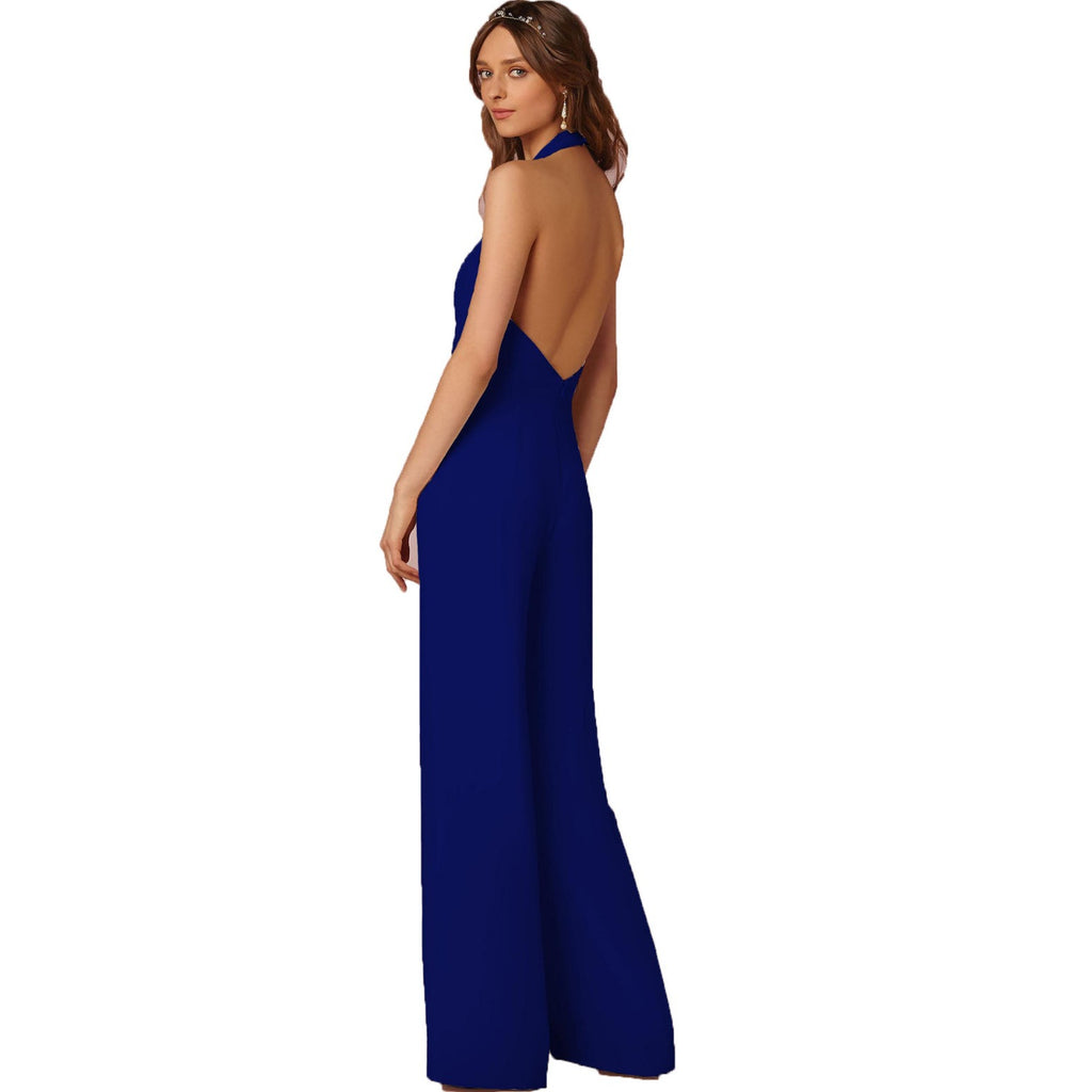 2026 New European and American Style Party Jumpsuit, Amazon Independent Site Hot-Selling Sexy Halter-Neck Women's Long Pants