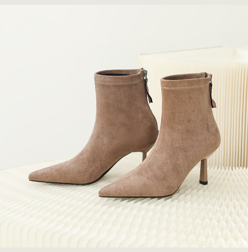 Womens Pointed Toe Stiletto Heel Boots