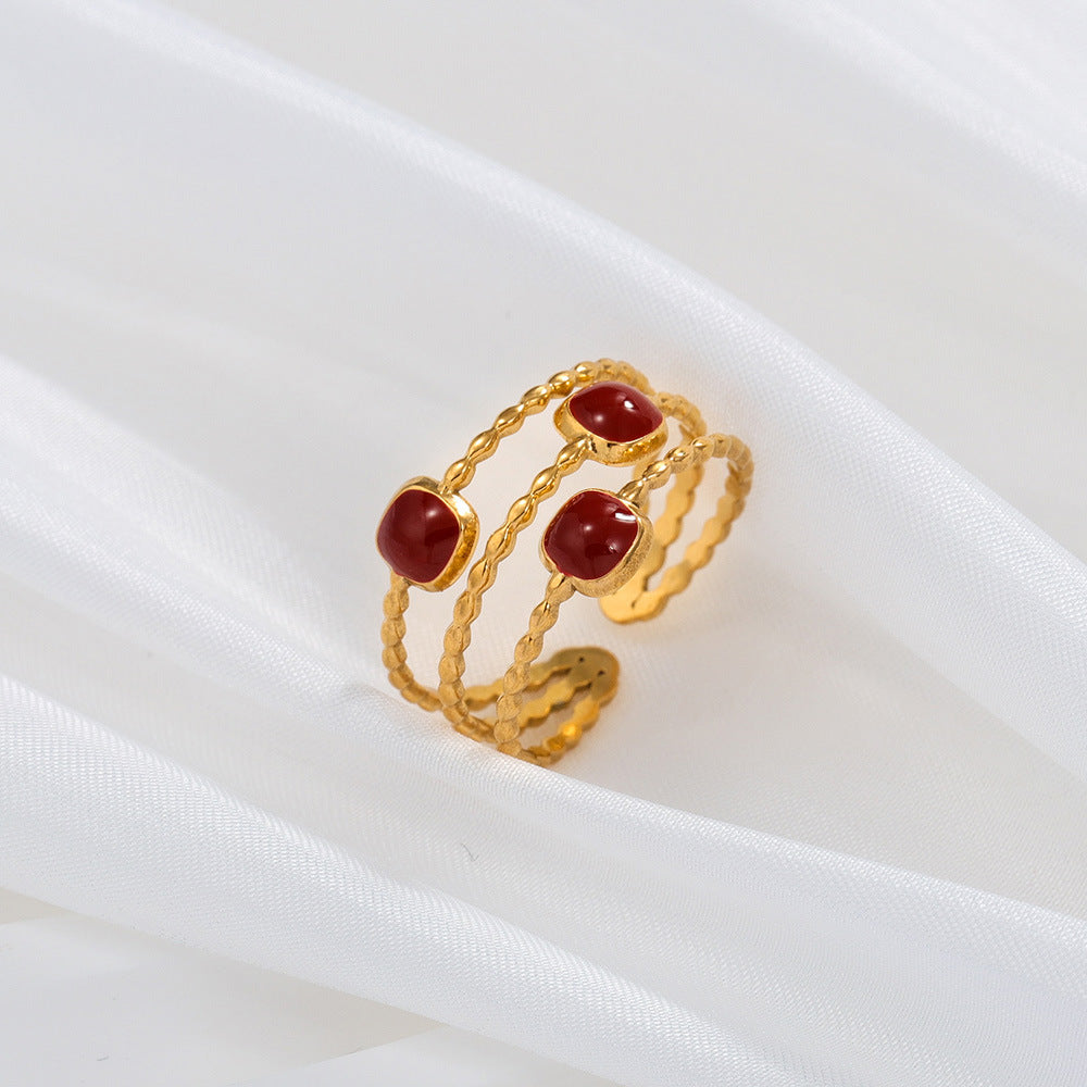 Adjustable Gold Plated Stainless Steel Ring