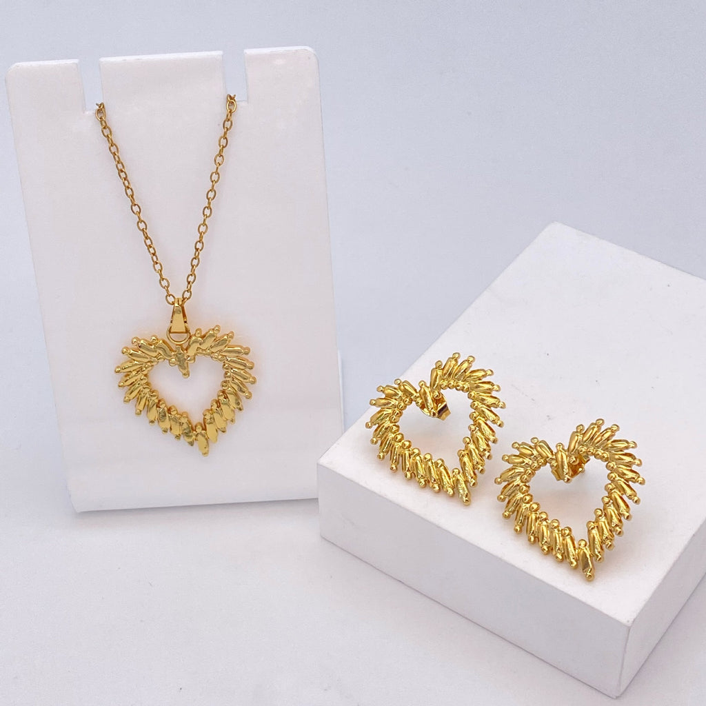 Stainless Steel Earrings and Necklace