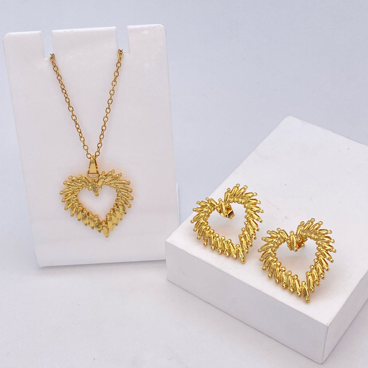 Stainless Steel Earrings and Necklace