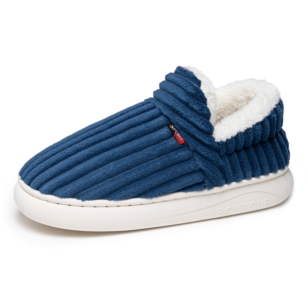Womens Fleece Lined Cotton Slippers Warm Slip On Home Shoes