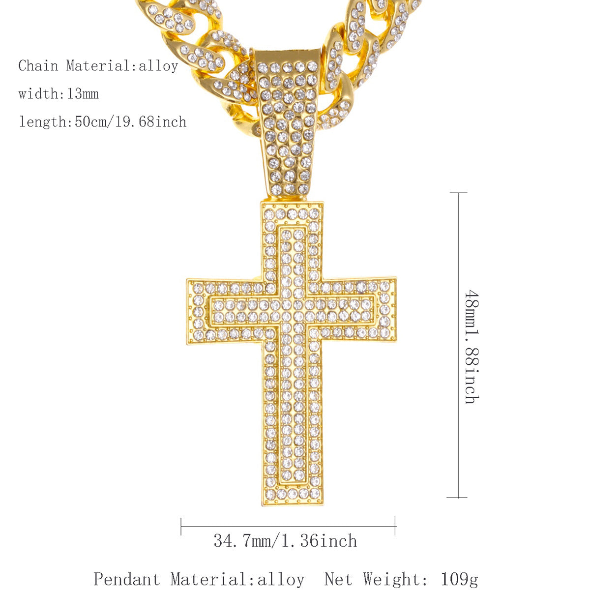 Cuban chain necklace pendant