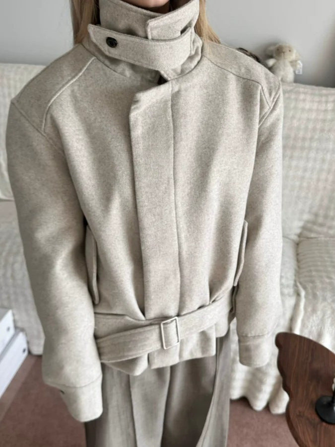 Men's Stand Collar Zip-Up Retro Polyester Jacket