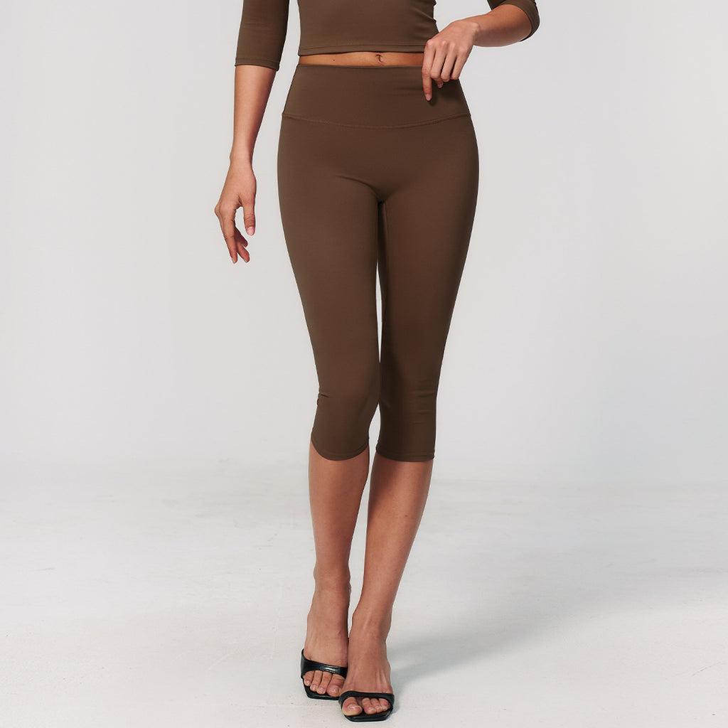 Brushed Yoga Shorts High Waisted Slim Fit Sports Shorts
