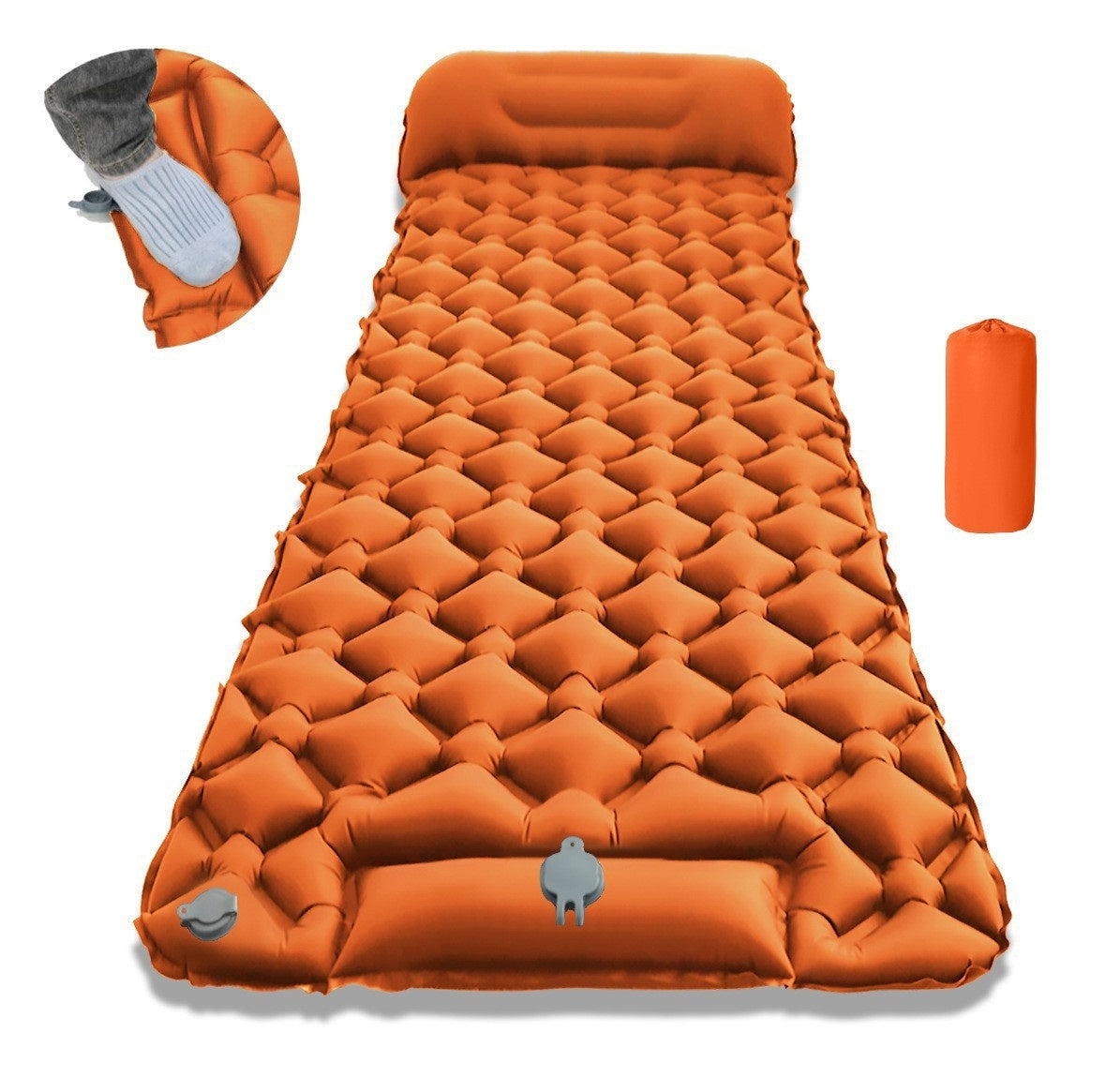 Ultra-Light Foot-Operated Automatic Inflatable Camping Mattress with Pillow